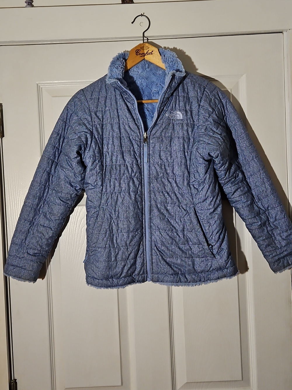 The North Face Reversible Mossbud Swirl   Zip Girl's Jacket L